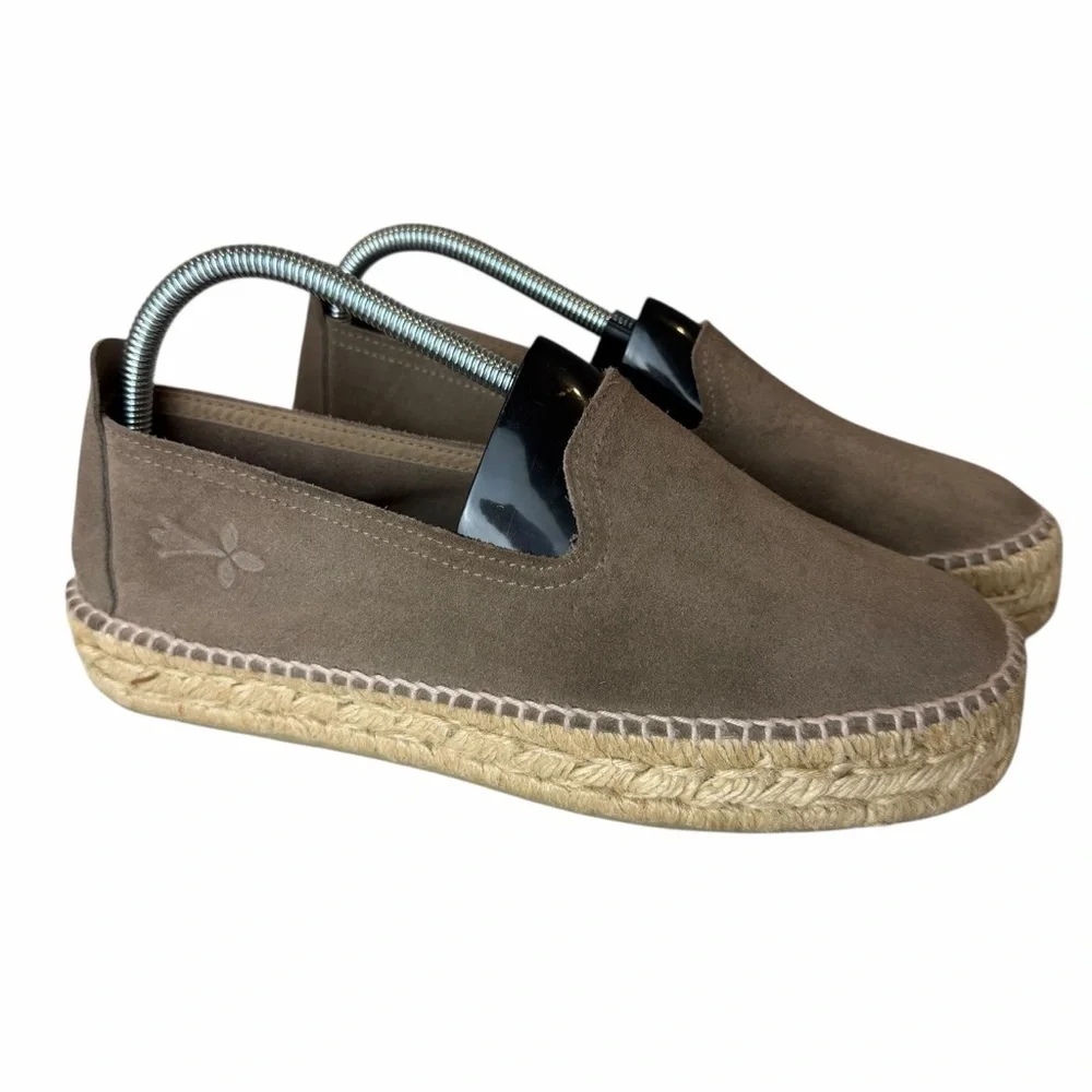 Manebí Suede Slip-On Espadrilles Taupe EU 41 US 11 Made in Spain Neutral